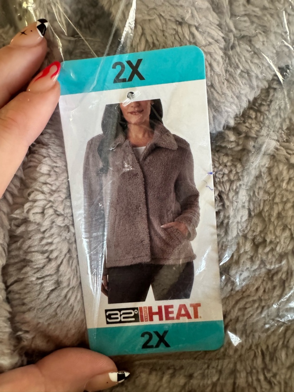 32 Degrees Taupe Plush Teddy Jacket